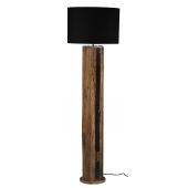 Photo NLA3050 : Black cotton and recycled wood floor lamp