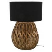 Photo NLA3060 : Lampe ronde en bambou naturel tressé et coton