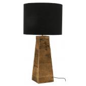 Photo NLA3070 : Natural wood recycled and black cotton table lamp