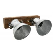 Aubry Gaspard Nachtkastlamp – Houten Hartvorm, Grijs, Met Katoenen Kap – Ø22,5 X H40 Cm