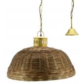 Photo NLA3111 : Stained bamboo and golden metal lamp