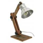 Photo NLA3120 : Metal and recycled wood table lamp Archi