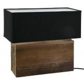 Photo NLA3140 : Lampe rectangulaire en bois recyclé et coton noir