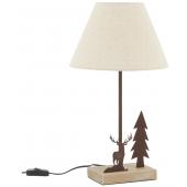 Photo NLA3170 : Metal lamp with deer and fir