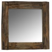 Photo NMI1980V : Miroir carré en bois recyclé rustique