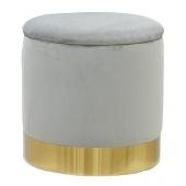 Photo NPO1521 : Pouf coffre en velours gris