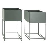 Photo NSE172S : Square matt lacquered metal plant stands