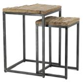 Photo NSE208S : Metal and wood nesting tables