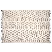 Photo NTA1862 : Morrocan cotton rug with black fringes 