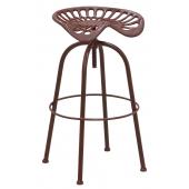 Photo NTB1732 : Antic red metal tractor swivel stool