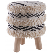 Photo NTB1870 : Cotton Berber stool with wooden legs