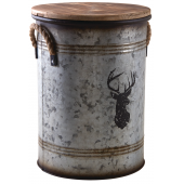 Photo NTB1920 : Metal stool and log basket 