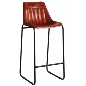 Photo NTB1930 : Leather stool with metal leg