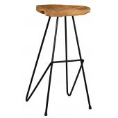 Photo NTB2140 : Recycled teak and metal stool