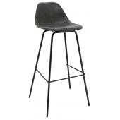 Photo NTB2152 : Grey imitation leather and metal stool