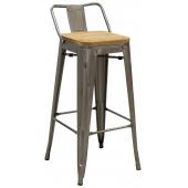 Photo NTB2400 : Brushed steel and wooden bar stool