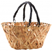 Photo PAM4830 : Wood and black lacquered willow basket