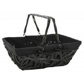 Photo PAM4970C : Black lacquered crazy wood basket