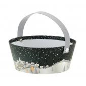 Photo PAM5010 : Cardboard basket with handle Christmas town