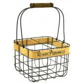 Photo PBO1952 : Metal and wood bottle basket Réserve Personnelle