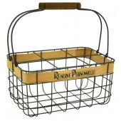 Photo PBO1953 : Metal and wood bottle basket Réserve Personnelle