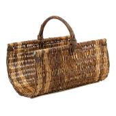 Photo PBU2610 : Panier à bûches en osier brut et bandes