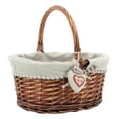 Photo PMA5090J : Panier en osier fendu avec coeur