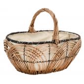 Photo PMA5150J : Oval openwork willow and jute basket