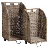 Photo PRO191S : Grey pulut rattan log trolleys