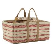 Photo SBU1370 : Sac à bûches en jute naturel et teinté rouge