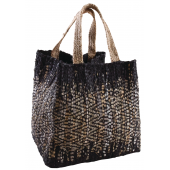 Photo SMA3920C : Sac de rangement en jute et cuir