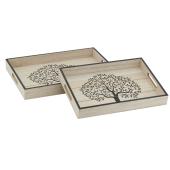 Photo TPL354S : Plateaux rectangulaires en bois naturel