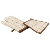 Photo TTX220S : Set of oven mitt and pot holder made of cotton