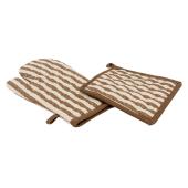 Photo TTX221S : Set of oven mitt and pot holder made of cotton