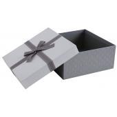 Photo VBT3360 : Boite en carton grise et carré avec noeud
