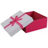 Photo VBT3370 : Pink cardboard squared box with knot