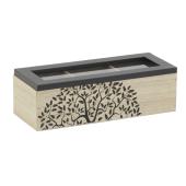 Photo VCP1280V : Wooden the box 3 compartments - Tree design