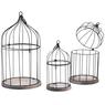 Lacquered metal and wood bird cages