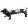 Double cast iron dog feeder