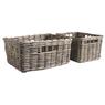 Grey pulut rattan storage baskets