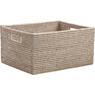 White washed rattan storage basket