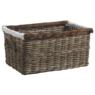 Pulut rattan and goatskin storage baskets