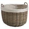 Round grey pulut rattan storage baskets