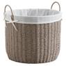 Round taupe grey paper rope baskets