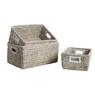 Rectangular rush storage baskets