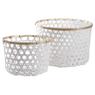 Round lacquered bamboo baskets
