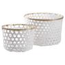 Round lacquered bamboo baskets