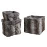 Square synthetic fur storage baskets