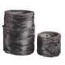 Round synthetic fur storage baskets