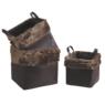 Square storage baskets with synthetic fur